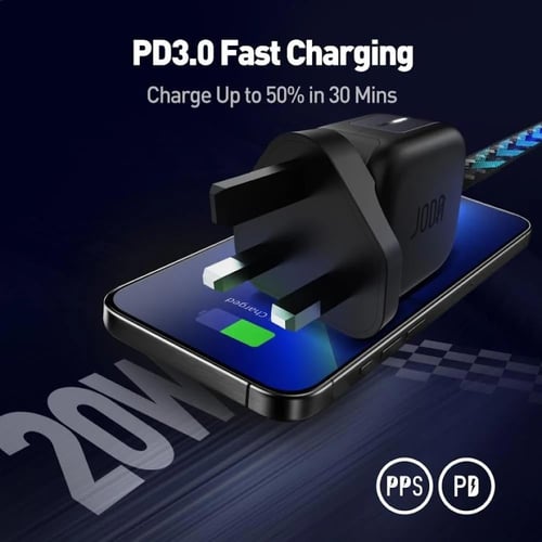 جودا شاحن جداري 20 واط بتقنية الجان مع كيبل تايب س...