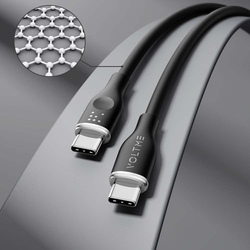 فولتمي كيبل شاحن ربل من USB-C إلى USB-C بطول1.8 م...