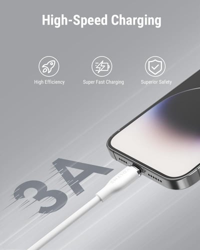 فولتمي كيبل شاحن ربل USB-C إلى آيفون بطول 1.2 م وب...
