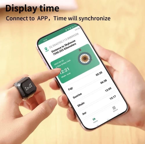 ذكر خاتم التسبيح الذكي بلوتوث وتطبيق للجوال