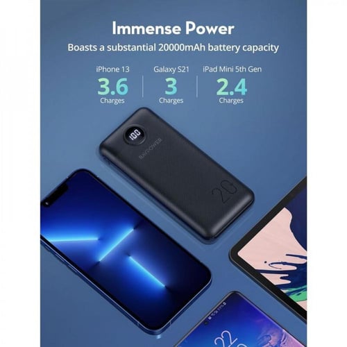 راف باور بطارية متنقلة بقوة 20000 امبير شحن سريع 2...