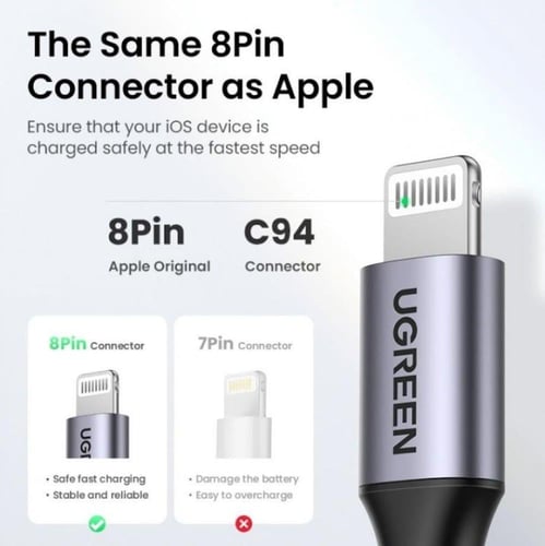 يوجرين كيبل شحن نايلون مظفر USB-C إلى آيفون بطول 2...