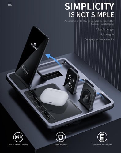 موج ماكس منصة شحن لاسلكي 4 *1 اوتوماتيكية للساعة و...