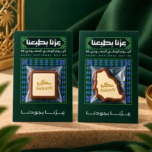 توزيعات اليوم الوطني 96 | 300 حبة | شوكولاتة مخصصة بشعاركم