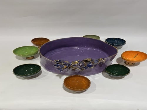 طبق بورسلين بنفسجي - كبير