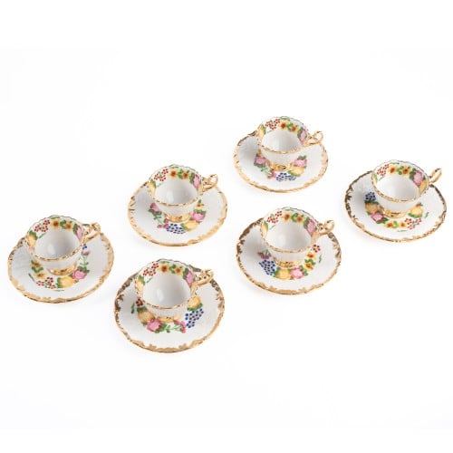 6 فنجان قهوه تركي ملون- رسم باليد