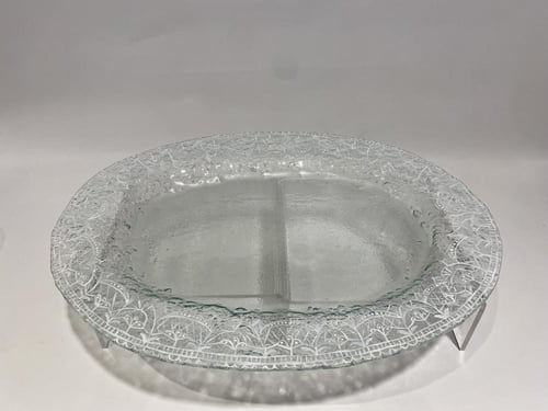 صحن دانتيل زجاجي بيضاوي