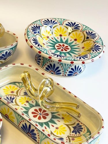 صحن سيراميك أصفر بيضاوي - WAVY