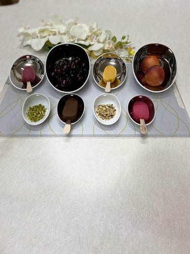 طبق بورسلين فضي _كبير