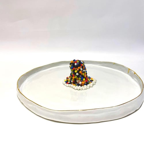 طبق بورسلين بنفسجي - كبير