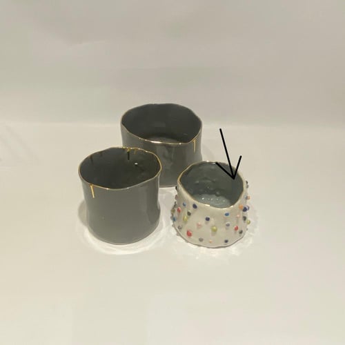 فازه سيراميك رمادي منقط