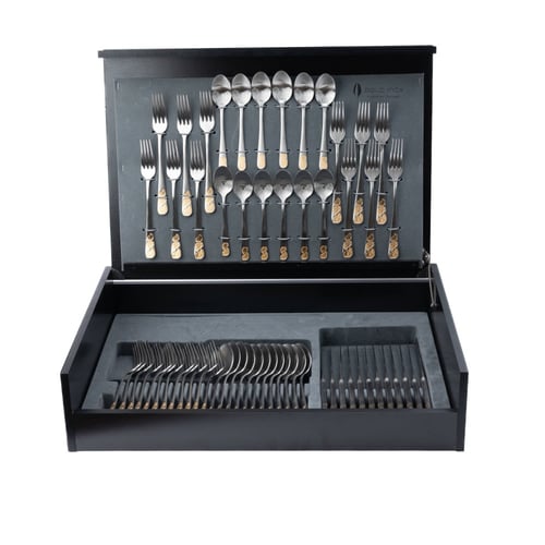 ملاعق طعام مطفي ذهبي فضي/ 60 قطعه