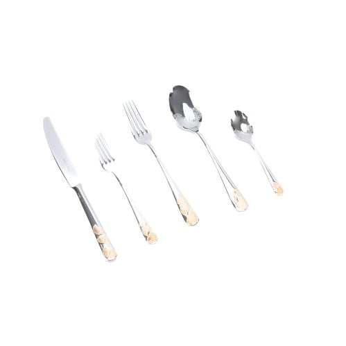 ملاعق طعام لامع ذهبي فضي /60 قطعه