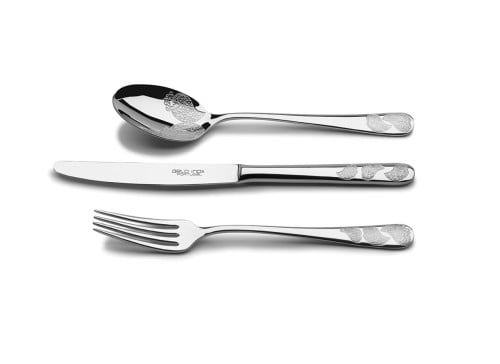 طقم ملاعق طعام لامع فضي / 60 قطعه