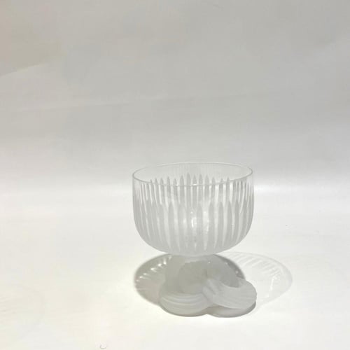 12 كوب حلويات زجاج باللون الابيض المثلج