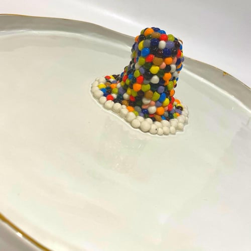 طبق بورسلين بنفسجي - كبير