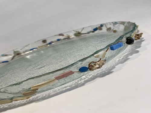 صحن الأصداف-زجاجي دائري