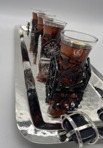 عدد 6 بيالة شاي قاعده اكريليك