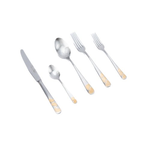 ملاعق طعام مطفي ذهبي فضي/ 60 قطعه