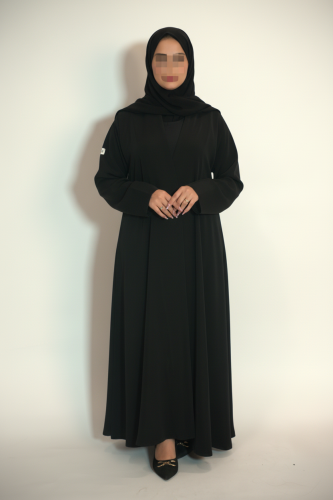 عباية سوداء كريب + فستان عباية مجاني