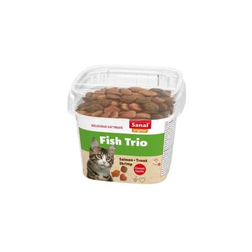 سانال بايتس فيش تريو للقطط بنكهة السلمون والتروت و...