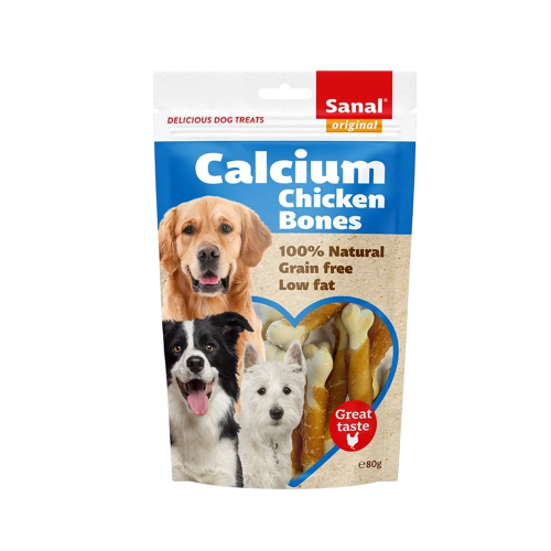 سانال مكافات قطع عضم الدجاج مع الكالسيوم للكلاب 80...