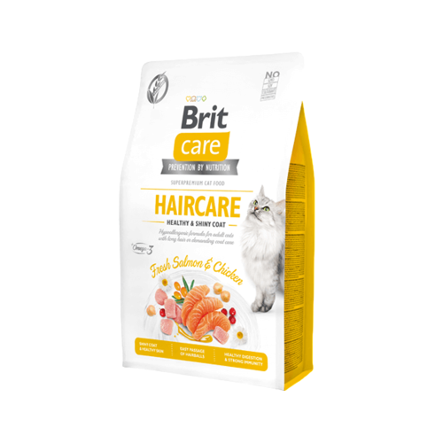 Brit Care Dry Food for Adult Cats for Hair and Ski...