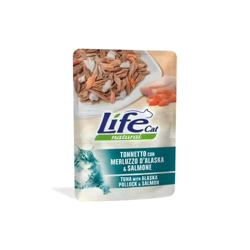 لايف كات ظرف طعام رطب للقطط تونة مع البولوك الألاس...