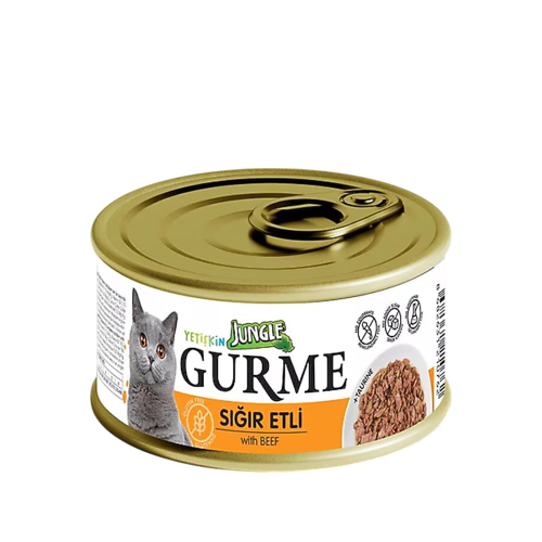 Jungle canned moist food for adult cats with meat...