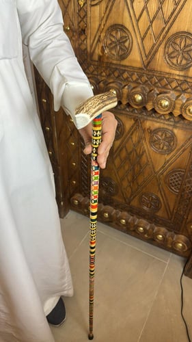 عصا قرن وعل يدوي