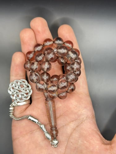 سبحه بكلايت رمادي شفاف