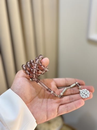 سبحه بكلايت رمادي شفاف