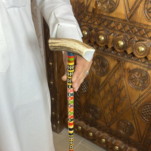 عصا قرن وعل يدوي