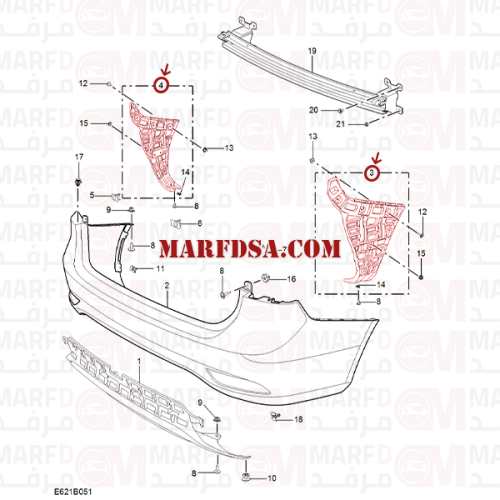 كلبس صدام خلفي MG5