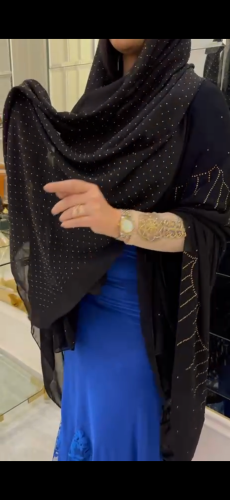 طرحة دبي بكريستال ذهبي