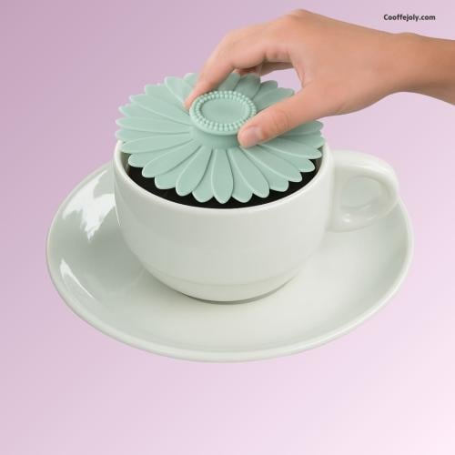 غطاء كوب سيلكون لون اخضر