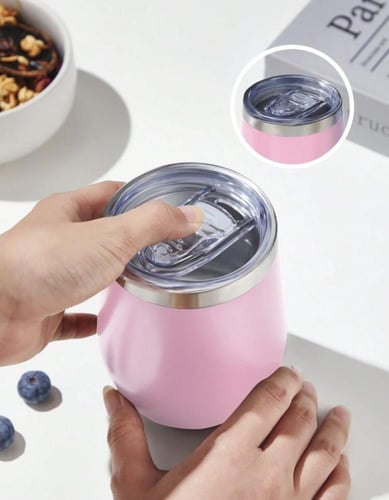 كوب ستانلس ستيل وردي