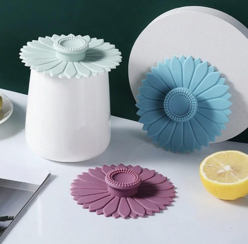 غطاء كوب سيلكون لون ازرق