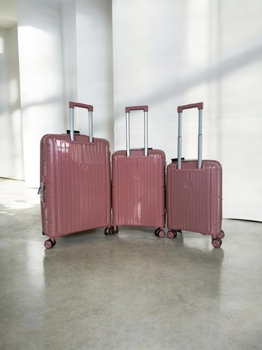 طقم حقائب سفر ودبش 3 قطع ضد الكسر مصنوع من خامة ال...