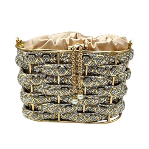 حقيبة سهرة كرستال المقبظ مشبك