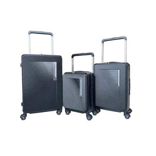 طقم حقائب سفر أنيق 3 قطع بقفل أمان وعجلات 360