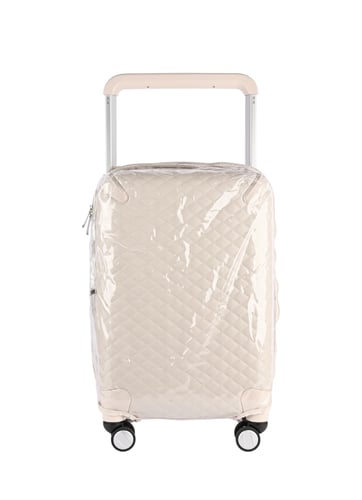 حقيبة سفر جلد بيج كبينة طيران