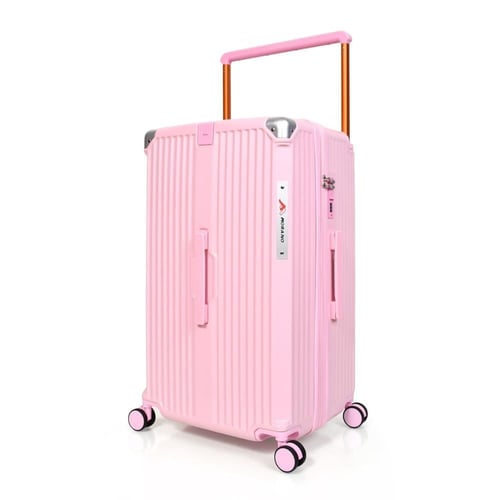 طقم شنط سفر فايبر اركان الامنيوم ثلاثة قطع وردي