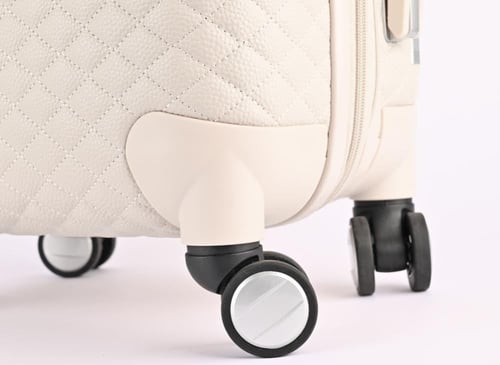 حقيبة سفر جلد بيج كبينة طيران