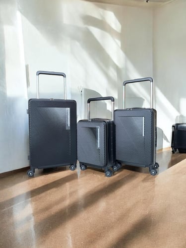 طقم حقائب سفر أنيق 3 قطع بقفل أمان وعجلات 360