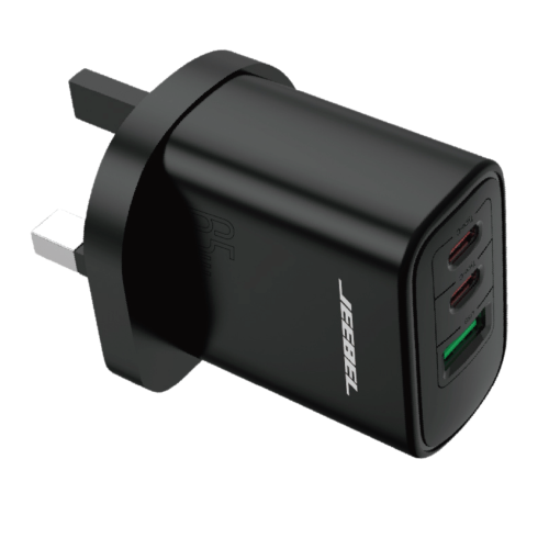 شاحن جداري بمنفذين PD ومنفذ USB بقوة 65 واط