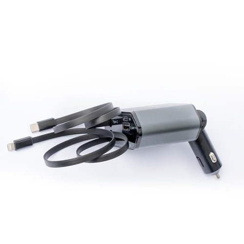 Tiknal 120W 4-in-1 Car Charger with Retractable Ca...