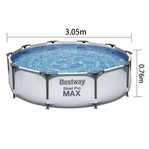 مسبح Bestway Steel Pro MAX دائري بإطار فولاذي مع مضخة فلتر 305 × 76 سم