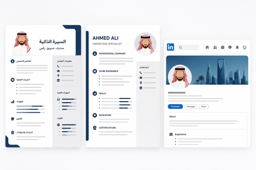 السيرة الذاتية (عربي + English) + تحسين او انشاء ح...