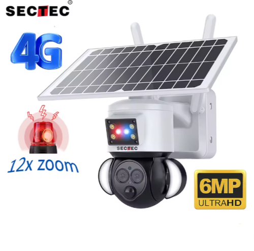 6MP Solar Powered Camera - Wi-Fi Dual Lens 12X PTZ ST-568-6M-12X